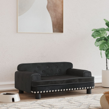 vidaXL fekete bársony kutyaágy 70 x 45 x 30 cm szállítóbox, fekhely kutyáknak