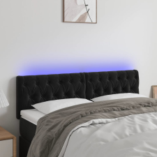 vidaXL fekete bársony LED-es fejtámla 144 x 7 x 78/88 cm ágy és ágykellék