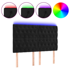 vidaXL fekete bársony LED-es fejtámla 144x7x118/128 cm (3122810) ágy és ágykellék