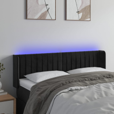 vidaXL fekete bársony LED-es fejtámla 147 x 16 x 78/88 cm ágy és ágykellék