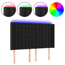 vidaXL fekete bársony LED-es fejtámla 147x16x118/128 cm (3124532) ágy és ágykellék