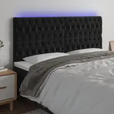 vidaXL fekete bársony LED-es fejtámla 180x7x118/128 cm ágy és ágykellék