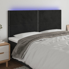 vidaXL fekete bársony LED-es fejtámla 200x5x118/128 cm ágy és ágykellék
