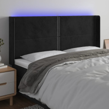 vidaXL fekete bársony LED-es fejtámla 203x16x118/128 cm ágy és ágykellék