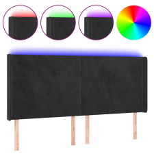 vidaXL fekete bársony LED-es fejtámla 203x16x118/128 cm (3123836) ágy és ágykellék