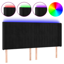 vidaXL fekete bársony LED-es fejtámla 203x16x118/128 cm (3124354) ágy és ágykellék