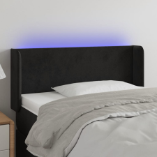 vidaXL fekete bársony LED-es fejtámla 83 x 16 x 78/88 cm ágy és ágykellék