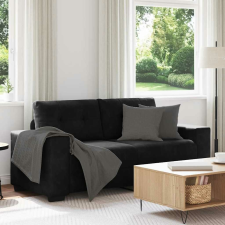 vidaXL fekete bársony loveseat kanapé 140 cm bútor