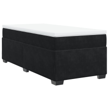 vidaXL fekete bársony rugós ágy matraccal 100 x 200 cm (3285265) ágy és ágykellék