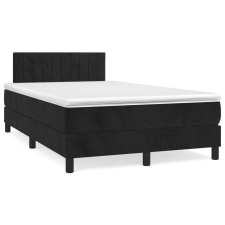 vidaXL fekete bársony rugós ágy matraccal 120 x 200 cm (3141415) ágy és ágykellék