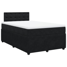 vidaXL fekete bársony rugós ágy matraccal 120 x 200 cm (3287724) ágy és ágykellék