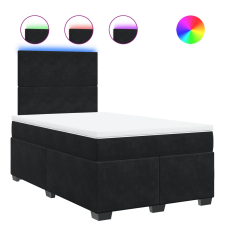 vidaXL fekete bársony rugós ágy matraccal 120 x 200 cm (3293178) ágy és ágykellék