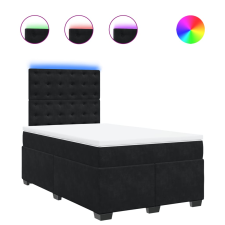 vidaXL fekete bársony rugós ágy matraccal 120 x 200 cm (3293196) ágy és ágykellék