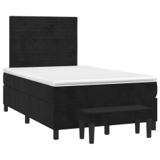 vidaXL fekete bársony rugós ágy matraccal 120x190 cm ágy és ágykellék