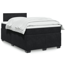 vidaXL fekete bársony rugós ágy matraccal 120x190 cm ágy és ágykellék