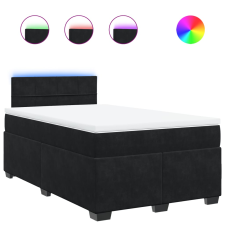 vidaXL fekete bársony rugós ágy matraccal 120x190 cm ágy és ágykellék