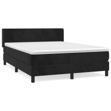 vidaXL fekete bársony rugós ágy matraccal 140 x 190 cm (3130837) ágy és ágykellék