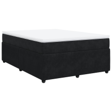 vidaXL fekete bársony rugós ágy matraccal 140 x 190 cm (3285640) ágy és ágykellék