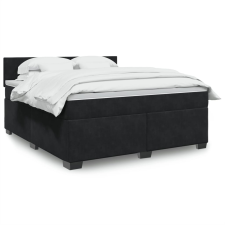 vidaXL fekete bársony rugós ágy matraccal 180x200 cm ágy és ágykellék