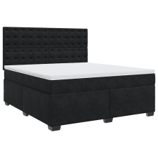 vidaXL fekete bársony rugós ágy matraccal 180x200 cm (3290992) ágy és ágykellék