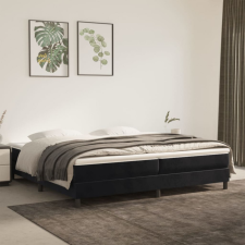 vidaXL fekete bársony rugós ágy matraccal 200x200 cm ágy és ágykellék