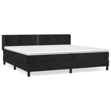 vidaXL fekete bársony rugós ágy matraccal 200x200 cm (3130921) ágy és ágykellék