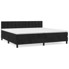 vidaXL fekete bársony rugós ágy matraccal 200x200 cm (3141565) ágy és ágykellék