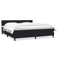 vidaXL fekete bársony rugós ágy matraccal 200x210 cm ágy és ágykellék
