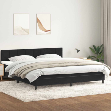 vidaXL fekete bársony rugós ágy matraccal 200x210 cm ágy és ágykellék