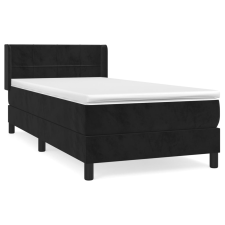 vidaXL fekete bársony rugós ágy matraccal 80 x 200 cm (3130927) ágy és ágykellék