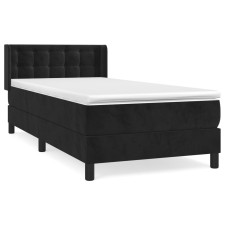 vidaXL fekete bársony rugós ágy matraccal 80 x 200 cm (3131167) ágy és ágykellék