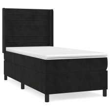 vidaXL fekete bársony rugós ágy matraccal 80 x 200 cm (3132707) ágy és ágykellék