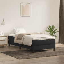 vidaXL fekete bársony rugós ágy matraccal 80x220 cm ágy és ágykellék