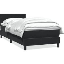 vidaXL fekete bársony rugós ágy matraccal 80x220 cm (3316427) ágy és ágykellék