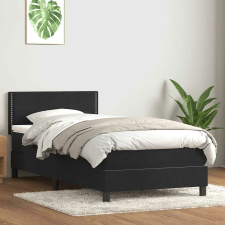 vidaXL fekete bársony rugós ágy matraccal 90x210 cm ágy és ágykellék