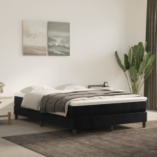 vidaXL fekete bársony rugós ágykeret 140 x 190 cm ágy és ágykellék