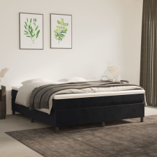 vidaXL fekete bársony rugós ágykeret 180x200 cm ágy és ágykellék