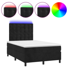 vidaXL fekete bársony rugós és LED-es ágy matraccal 120x190 cm ágy és ágykellék