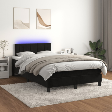 vidaXL fekete bársony rugós és LED-es ágy matraccal 120x200 cm ágy és ágykellék
