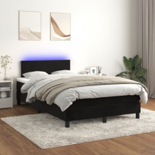 vidaXL Fekete bársony rugós és LED-es ágy matraccal 120x200 cm ágy és ágykellék
