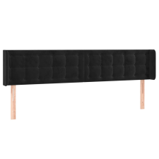 vidaXL fekete bársony szárnyas fejtámla 183x16x78/88 cm (3119264) ágy és ágykellék