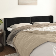 vidaXL fekete bársony szárnyas fejtámla 203x16x78/88 cm ágy és ágykellék