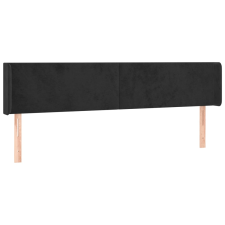 vidaXL fekete bársony szárnyas fejtámla 203x16x78/88 cm (3118556) ágy és ágykellék