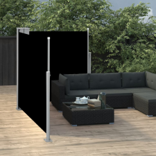 vidaXL fekete behúzható oldalsó napellenző 100 x 600 cm kerti bútor