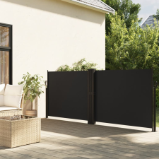 vidaXL fekete behúzható oldalsó napellenző 120 x 1200 cm kerti bútor