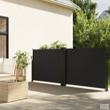 vidaXL Fekete behúzható oldalsó napellenző 120 x 1200 cm kerti bútor