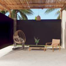vidaXL Fekete behúzható oldalsó napellenző 220 x 600 cm kerti bútor