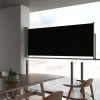 vidaXL Fekete behúzható oldalsó terasz napellenző 100 x 300 cm