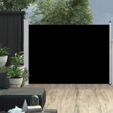 vidaXL Fekete behúzható oldalsó teraszi napellenző 100 x 500 cm kerti bútor