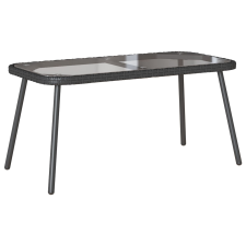 vidaXL Fekete Dohányzóasztal 90x45x42 cm Polirattan (4108267) bútor